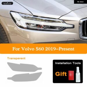 ボルボ ヘッドライト ティントフィルムスモークブラッククリア TPU ライト ステッカー V60 S60 2018 2019 2020 アクセサリー - S60 2019-Present T