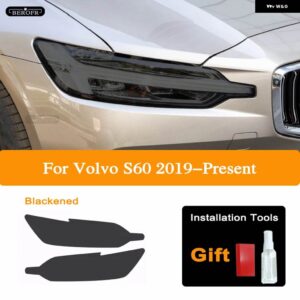 ボルボ ヘッドライト ティントフィルムスモークブラッククリア TPU ライト ステッカー V60 S60 2018 2019 2020 アクセサリー - S60 2019-Present B