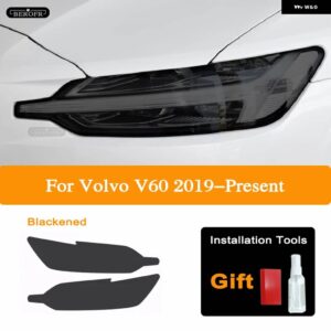 ボルボ ヘッドライト ティントフィルムスモークブラッククリア TPU ライト ステッカー V60 S60 2018 2019 2020 アクセサリー - V60 2018-Present B