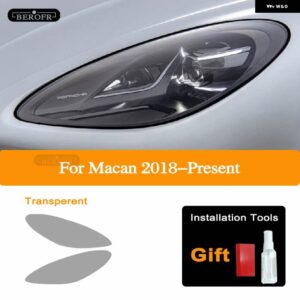 ポルシェ 2個 ヘッドライト フィルムフロントライトクリア TPU ステッカー カイエン 911 718 マカンタイカン アクセサリー - Macan 18-On