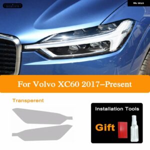 ボルボ ヘッドライト ティントフィルムスモークブラッククリア TPU ライト ステッカー XC60 2015-20 - 17-On Transparent