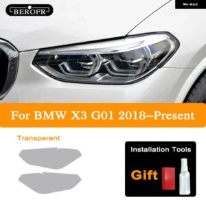 BMW X3 F25 G01 2020 M ヘッドライト ティントスモークブラックフィルムビニールクリア TPU ステッカー アクセサリー 2P - G01 18-On T