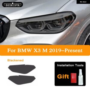 BMW X3 F25 G01 2020 M ヘッドライト ティントスモークブラックフィルムビニールクリア TPU ステッカー アクセサリー 2P - X3 M 19-On B
