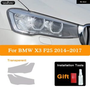 BMW X3 F25 G01 2020 M ヘッドライト ティントスモークブラックフィルムビニールクリア TPU ステッカー アクセサリー 2P - F25 14-17 T