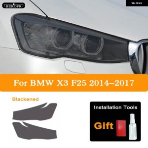 BMW X3 F25 G01 2020 M ヘッドライト ティントスモークブラックフィルムビニールクリア TPU ステッカー アクセサリー 2P - F25 14-17 B