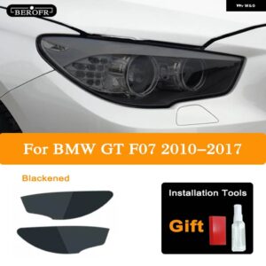 BMW 5シリーズ F10 F11 G30 G31 F07 GT ヘッドライト ティントブラックフィルムクリア TPU ステッカー アクセサリー - F07 Blackened