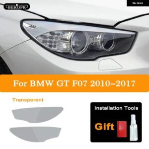 BMW 5シリーズ F10 F11 G30 G31 F07 GT ヘッドライト ティントブラックフィルムクリア TPU ステッカー アクセサリー - F07 Transparent