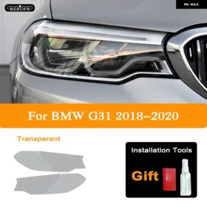 BMW 5シリーズ F10 F11 G30 G31 F07 GT ヘッドライト ティントブラックフィルムクリア TPU ステッカー アクセサリー - G31 Transparent