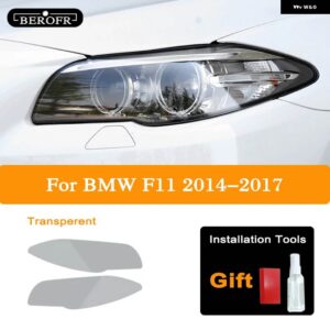 BMW 5シリーズ F10 F11 G30 G31 F07 GT ヘッドライト ティントブラックフィルムクリア TPU ステッカー アクセサリー - F11 Transparent