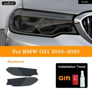 BMW 5シリーズ F10 F11 G30 G31 F07 GT ヘッドライト ティントブラックフィルムクリア TPU ステッカー アクセサリー - G31 Blackened