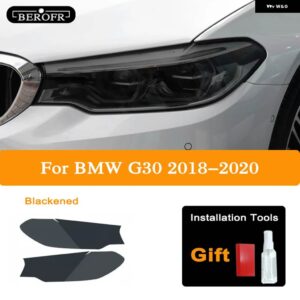 BMW 5シリーズ F10 F11 G30 G31 F07 GT ヘッドライト ティントブラックフィルムクリア TPU ステッカー アクセサリー - G30 Blackened