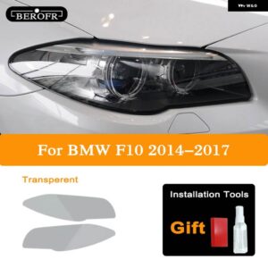 BMW 5シリーズ F10 F11 G30 G31 F07 GT ヘッドライト ティントブラックフィルムクリア TPU ステッカー アクセサリー - F10 Transparent