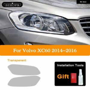 ボルボ 2個 XC90 XC40 S60 XC60 S90 V60 V90 ヘッドライト フィルムフロントライト TPU ティントクリア ステッカー アクセサリー - XC60 2014-2016