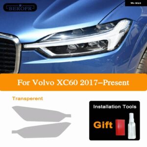 ボルボ 2個 XC90 XC40 S60 XC60 S90 V60 V90 ヘッドライト フィルムフロントライト TPU ティントクリア ステッカー アクセサリー - XC60 2017-ON