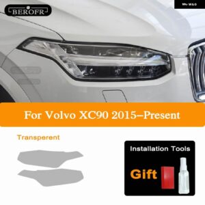 ボルボ 2個 XC90 XC40 S60 XC60 S90 V60 V90 ヘッドライト フィルムフロントライト TPU ティントクリア ステッカー アクセサリー - xc90