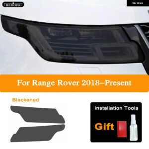 ランドローバー ディスカバリー 4 5 ディフェンダー レンジローバースポーツヴェラールイヴォーク ヘッドライト ティントフィルムスモークブラック TPU - Range Rover 18-On