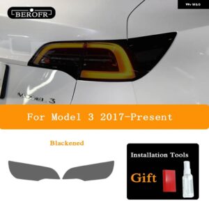 テスラ ヘッドライト ティントブラックフィルム テールライト クリア TPU ステッカー アクセサリー モデル3 2021 2017-オン - Taillight B
