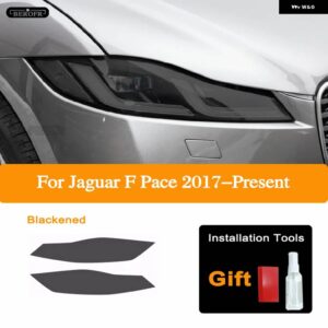 ジャガー ヘッドライト テールライト ティントフィルムスモークブラッククリア TPU ライト ステッカー F ペース 2017-20 - Headlight B