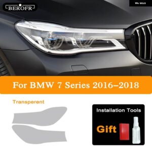 BMW G11 G12 F01 F02 7シリーズ 2009-2020 ヘッドライト ティントスモークブラックフィルムクリア TPU ステッカー アクセサリー 2P - 2016-2018 T