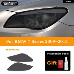 BMW G11 G12 F01 F02 7シリーズ 2009-2020 ヘッドライト ティントスモークブラックフィルムクリア TPU ステッカー アクセサリー 2P - 2009-2015 B
