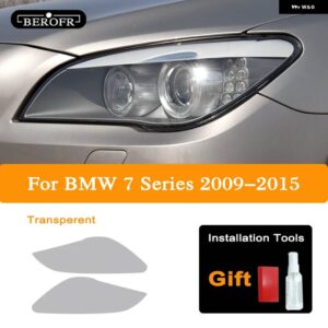 BMW G11 G12 F01 F02 7シリーズ 2009-2020 ヘッドライト ティントスモークブラックフィルムクリア TPU ステッカー アクセサリー 2P - 2009-2015 T