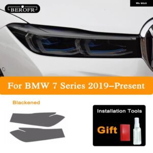 BMW G11 G12 F01 F02 7シリーズ 2009-2020 ヘッドライト ティントスモークブラックフィルムクリア TPU ステッカー アクセサリー 2P - 2019-On B