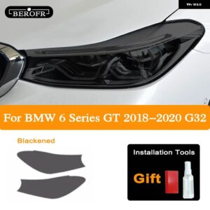BMW 2個 6シリーズ F06 F12 F13 M6 GT G32 ヘッドライト ティントブラックフィルムビニールクリア TPU ステッカー アクセサリー - 18-20 B
