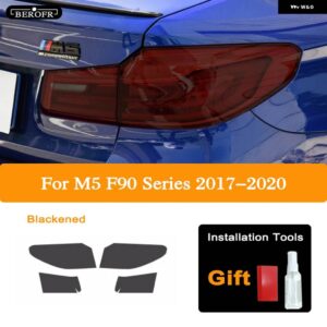BMW 5シリーズ G30 M5 F90 2017-2020 車 FAMP フィルム ヘッドライト ティントブラックフィルムビニール テールライト クリア TPU ステッカー - M5 F90 17-20 B