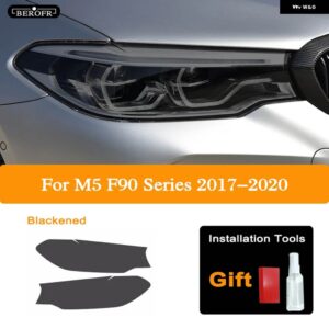 BMW 5シリーズ G30 M5 F90 2017-2020 車 FAMP フィルム ヘッドライト ティントブラックフィルムビニール テールライト クリア TPU ステッカー - M5 F90 17-20 B4