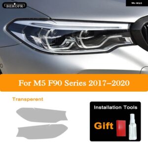 BMW 5シリーズ G30 M5 F90 2017-2020 車 FAMP フィルム ヘッドライト ティントブラックフィルムビニール テールライト クリア TPU ステッカー - M5 F90 17-20 T5