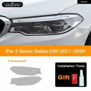 BMW 5シリーズ G30 M5 F90 2017-2020 車 FAMP フィルム ヘッドライト ティントブラックフィルムビニール テールライト クリア TPU ステッカー - G30 17-20 T
