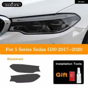 BMW 5シリーズ G30 M5 F90 2017-2020 車 FAMP フィルム ヘッドライト ティントブラックフィルムビニール テールライト クリア TPU ステッカー - G30 17-20 B