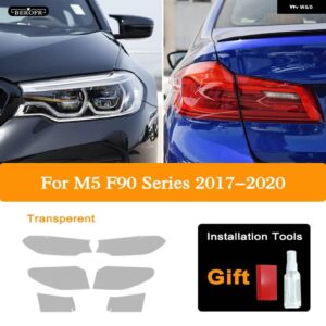 BMW 5シリーズ G30 M5 F90 2017-2020 車 FAMP フィルム ヘッドライト ティントブラックフィルムビニール テールライト クリア TPU ステッカー - A Set M5 F90 17-20 T