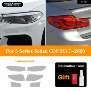 BMW 5シリーズ G30 M5 F90 2017-2020 車 FAMP フィルム ヘッドライト ティントブラックフィルムビニール テールライト クリア TPU ステッカー - A Set G30 17-20 T