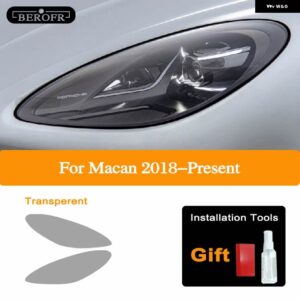ポルシェ ヘッドライト ティントブラックフィルムクリア TPU ステッカー カイエン 2019 パナメーラマカン アクセサリー - Macan 18-On T