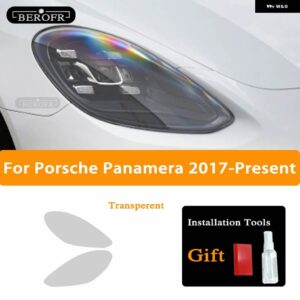 ポルシェ ヘッドライト ティントブラックフィルムクリア TPU ステッカー カイエン 2019 パナメーラマカン アクセサリー - Panamera 17-On T
