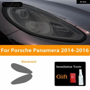 ポルシェ ヘッドライト ティントブラックフィルムクリア TPU ステッカー カイエン 2019 パナメーラマカン アクセサリー - Panamera 14-16 B