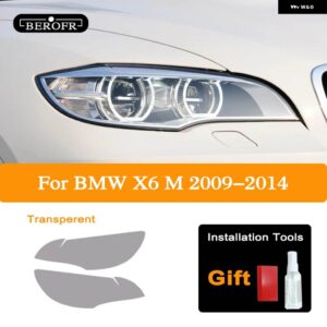 BMW 2個 X6 M E71 2008-2014 ヘッドライト ティントブラックフィルムフロントライトクリア TPU ステッカー ACCESSORES - X6 M Transparent