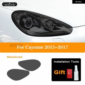 ポルシェ ヘッドライト ティントフィルムスモークブラッククリア TPU ステッカー カイエン 2020 21 22 2011-ON 958 - 15-17 Headlight B