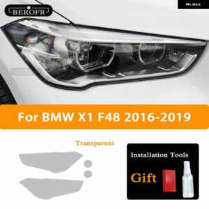 BMW 2個 ヘッドライト ティントブラックフィルムビニールクリア TPU ステッカー X1 F48 2015-ON 2020 アクセサリー - 16-19 Transparent