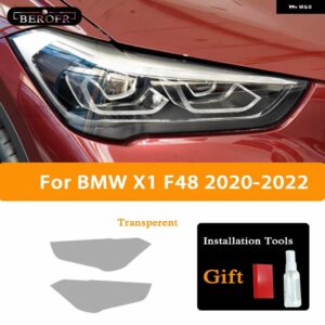 BMW 2個 ヘッドライト ティントブラックフィルムビニールクリア TPU ステッカー X1 F48 2015-ON 2020 アクセサリー - 20-On Transparent