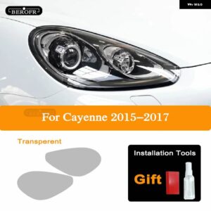 ポルシェ ヘッドライト ティントフィルムスモークブラッククリア TPU ステッカー カイエン 2020-22 2011-ON 958 - 15-17 Headlight T
