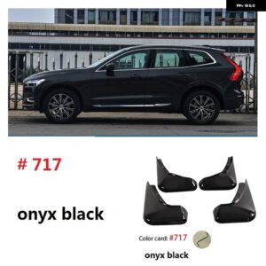 ボルボ MUDFLAPS XC60 2018-2025 マッドガード ブルーホワイトグレーブラウン スプラッシュガード フロントリアホイール フェンダー カー アクセサリー 4個 - onyx black