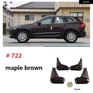 ボルボ MUDFLAPS XC60 2018-2025 マッドガード ブルーホワイトグレーブラウン スプラッシュガード フロントリアホイール フェンダー カー アクセサリー 4個 - maple brown