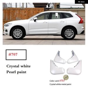 ボルボ MUDFLAPS XC60 2018-2025 マッドガード ブルーホワイトグレーブラウン スプラッシュガード フロントリアホイール フェンダー カー アクセサリー 4個 - crystal white