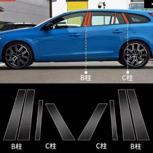 ボルボ XC60 XC90 XC40 V90 V60 S60 S90 アクセサリー TPU スペシャルな窓サイドポストクリアフィルム ステッカー - v60 2020-2023