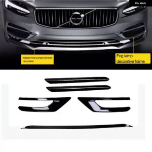 ボルボ S90 V90 V90CC ブラッククローム 装飾 ミラー 装飾 ストリップ ステッカー カー アクセサリー 16 2017-20 - black 5pcs