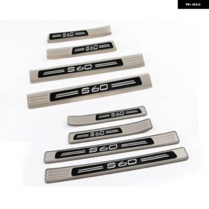 ボルボ S60 V60 V60CC ドア ウェルカムペダル フットペダル ステンレスの 装飾 アクセサリー - 8PCS silvery