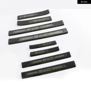 ボルボ S60 V60 V60CC ドア ウェルカムペダル フットペダル ステンレスの 装飾 アクセサリー - 8PCS BLACK
