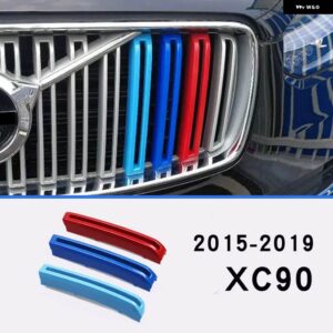 ボルボ XC90 2015-2019 ABS クロームフロント フォグランプ 装飾 リア フォグランプ 装飾 カバー ステッカー 外装 ステッカー - Red